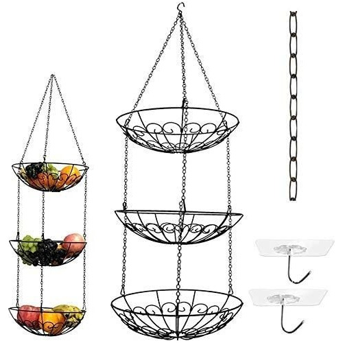 Eagles Cesta De Frutas Colgante De Alambre De 3 Niveles...
