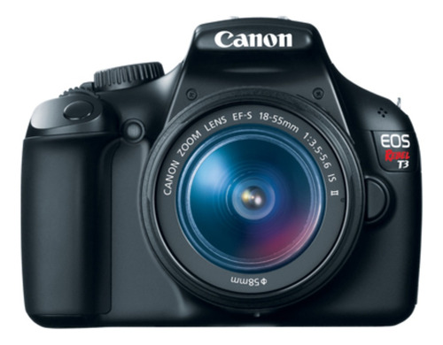  Canon EOS Rebel Kit T3 + lente EF-S 18-55mm IS II DSLR color  black 
