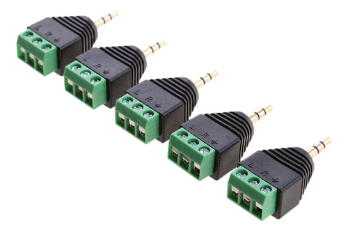 5 Piezas Enchufe Macho Esté De 3.5 Mm (1/8 Pulgadas) Al