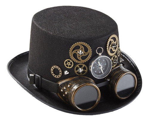 Estilo Retro Steampunk Top Hat Cosplay Halloween Con Gafas