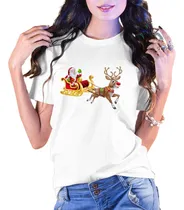 Comprar Playera Navideña Santa Trineo Renos Regalos Navidad Feliz