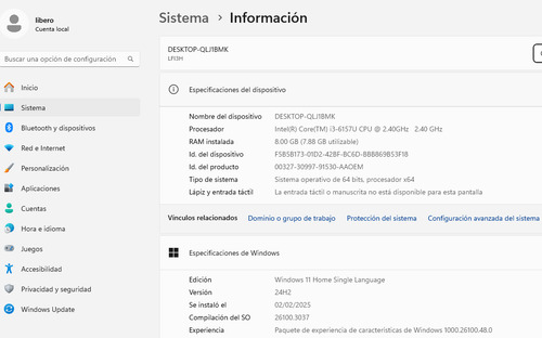 Ghia Libero Elite 14' Core I3-6th, 8gb Ram, 256gb Ssd Win 11 (Usado)