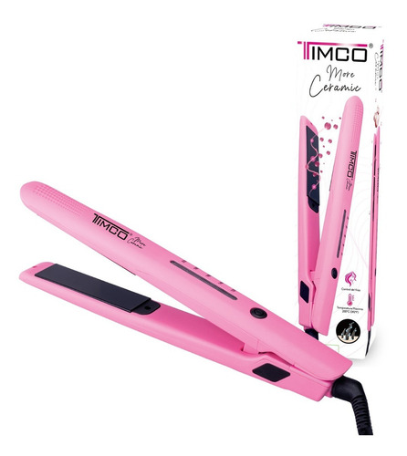 Plancha Para Cabello Ceramica Antifrizz Timco Ph-1001a Color Rosa