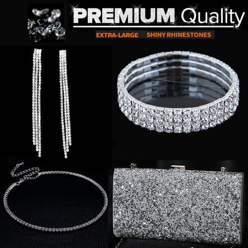 Set De Joyería Para Mujer Collar Y Pendientes De Cristal