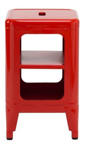 Estante De Cabeceira 2 Andares Tolix Metal Closet Vermelho