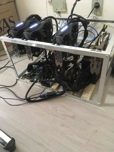 Rig De Mineração Criptomoeda Bitcoin 4 Gpus Alto Desempenho