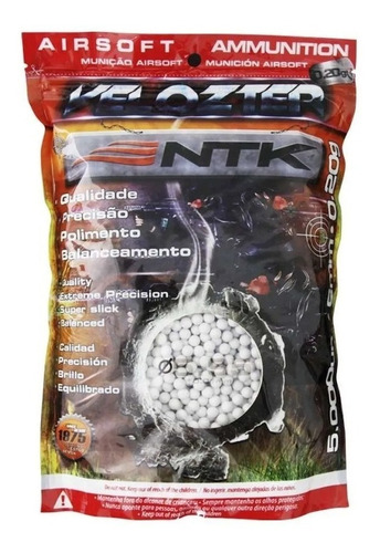 Munição Esfera Airsoft Bbs Velozter Ntk 0.20g 6mm 5000un.