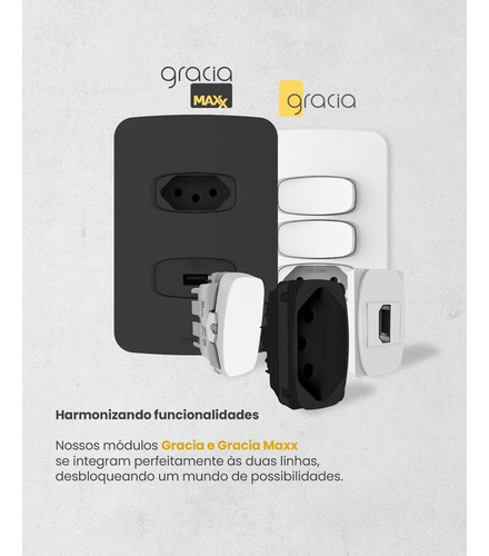 Módulo Tomada Branca 2p+t 10a 85313 Gracia Alumbra