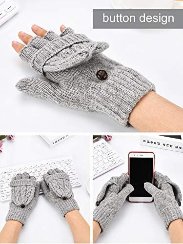 2 Pares De Guantes De Invierno Sin Dedos Para Mujer Guantes