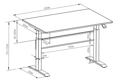Escritorio Largo Sit-stand Desk Altura Regulable Neumatica C