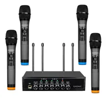 Comprar Set X 4 Micrófonos Inalámbricos Gadnic BT408 Uhf Bluetooth Color Negro Entrada Aux