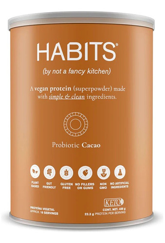 Habits Proteína Vegetal Sabor Cacao En Polvo 488g