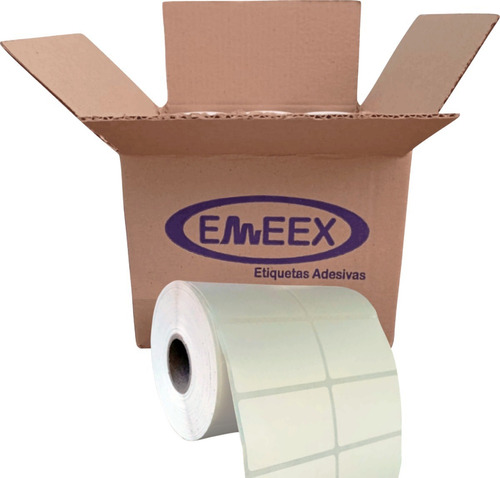 Etiqueta 50x30 2 Colunas, Papel Térmico - Zebra - 5 Rolos Cor Branco