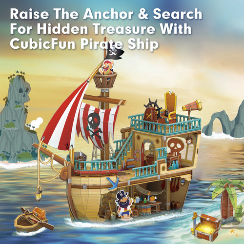 Cubic Fun Rompecabezas 3d 67408 Barco Tesoro Kids 157 Piezas