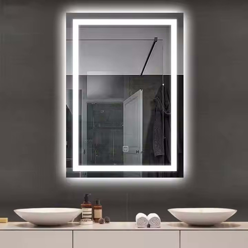Espelho Led 4mm Banheiro Dual Touch C/ Desembaçador 80x60 Cm