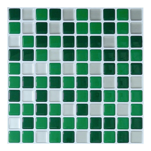 Pastilha Adesiva Resinada Kipastilha Cod M065 Kit 60 Cor Verde, Aço Escovado