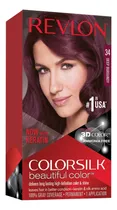 Comprar Color De Pelo Revlon Colorsilk 34 Deep Burgundy, Paquete De