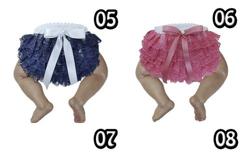 Imagem 5 de 6 de Kit Com 2 Calcinhas Tapa Fralda Bunda Rica De Bebê Menina