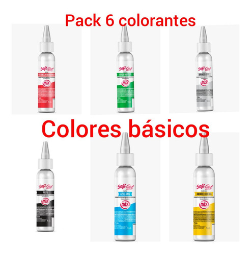 Imagen 1 de 1 de Colorante Alimentario Sin Gluten Pack Colores Básicos