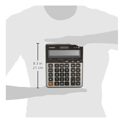 Calculadora Casio Gigante Gx-120b-w-dc Negro Negro/plateado
