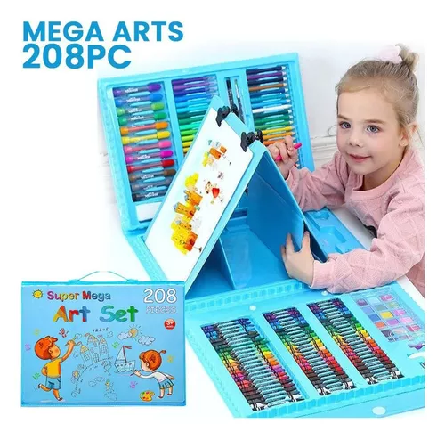 Set Arte Niños Maleta 208 Piezas Crayon Acuarela Plumon – Mercado clicks