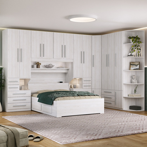 Guarda-roupa Com Canto E Módulos Sem Cama 1222s Carvalho Cla