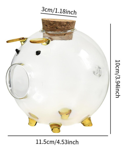 Glass Piggy Bank Pig Money Saving Box Contenedor Estilo D