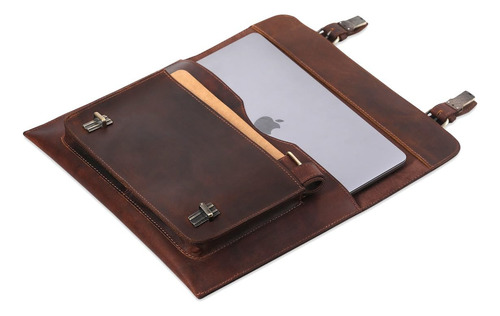 Leatherganic - Bolsa De Piel Auténtica Para Computadora Port