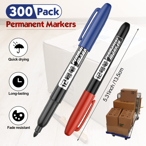 Rotuladores Permanentes Thenshop, 300 Unidades, Impermeables