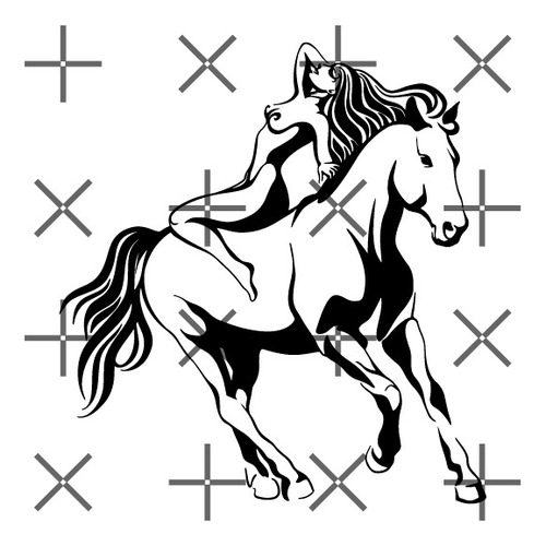 Vinilo De Pared Mujer Desnuda Sobre Caballo Arte Decal