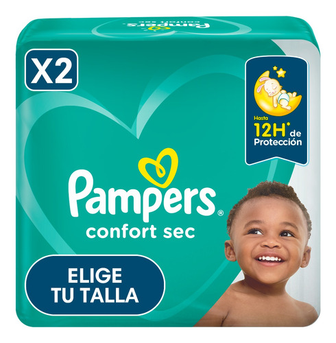 2 Paquete Pañales Pampers Confort Sec Todas Las Tallas