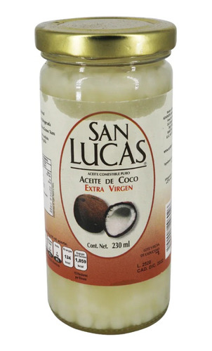 Aceite De Coco Extra Virgen San Lucas  230 Miligramos