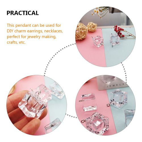 Pendientes Colgantes Transparentes Con Forma De Hielo Transp