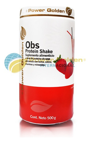 Obs Protein Shake 500 Grs Sabor Fresa Powergolden