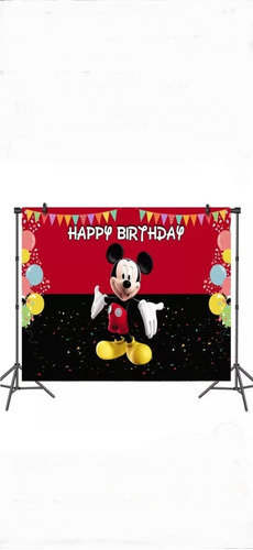 Art.fiesta Cumpleaños Infantil Cartel Banner Fondo Mickey 