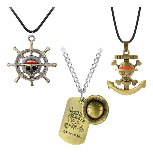 One Piece (manga Y Anime) Collar De Acero Inoxidable 3pcs