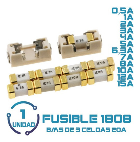 5 Unid Fusibles Smd 1808  + Base 125v De 0,5a -- 15a 