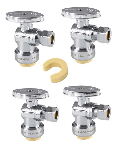 Vlvula De Cierre 1/4 De Vuelta Efield, 4-pack, 1/2 Push X 3/