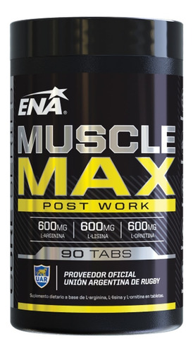 Muscle Max 90tabs Ena Sport Arginina Lisina Oxido Nitrico