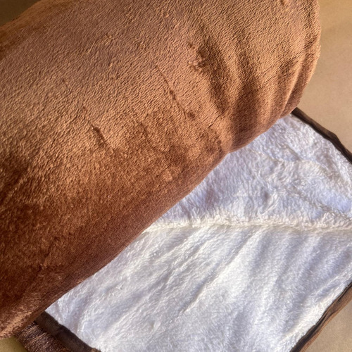 Manta Frazada Flannel 2 Plazas Súper Soft Térmico Marrón Liso