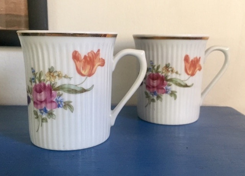 Tazas Café, Porcelana Acanalada. Graf Von Henneberg. Jlmenau (Usado)