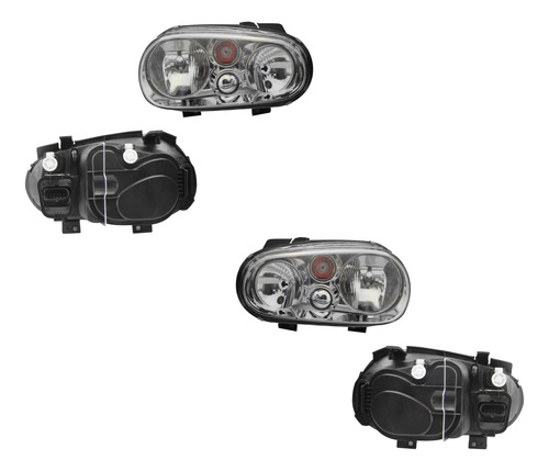 Par Faros Golf A4 1999-2000-2001 F/crom Ambar Vidrio Opt