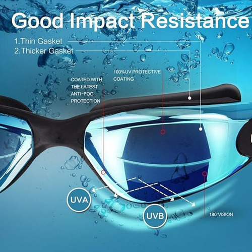 Kit De Natación ,gafas Ajustables Con Protección Uv