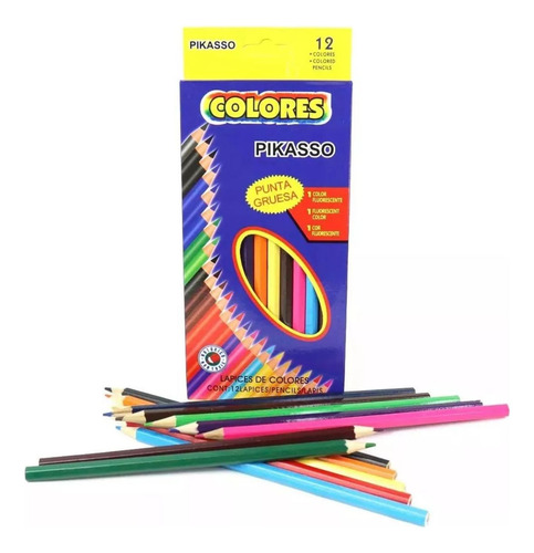 Cajas Lapices De 12 Colores Economicos Escolares Mixtos