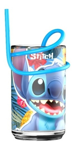 Vaso Junior Disney Stitch Con Sorbete Bombilla Serpentina