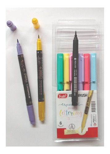 Kit Marcadores Para Lettering X 9 Col Pasteles Y Metalizados