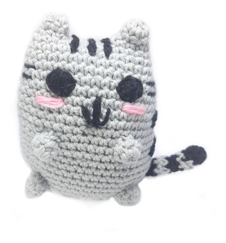 Amigurumi Gatito Pusheen Tejido Artesanal Crochet 11 X 12cms