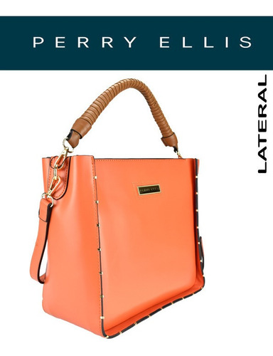 Imagen 5 de 5 de Bolsa Shoulder Marca Perry Ellis, Color Naranja, A01725