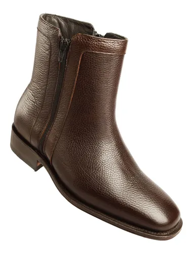 Bota de cuero para hombre doble cierre