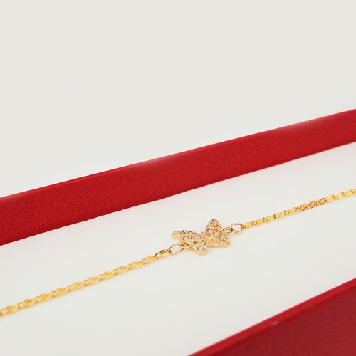 Amor Eterno - Pulsera Mariposa / Oro Sólido 10k Diámetro 18 Largo 18 Cm